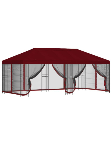 Gazebo con pareti laterali 6 x 3 m Borgogna