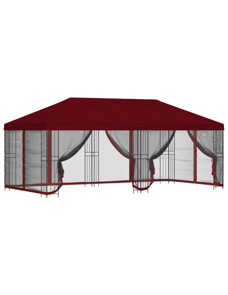 Gazebo con pareti laterali 6 x 3 m Borgogna