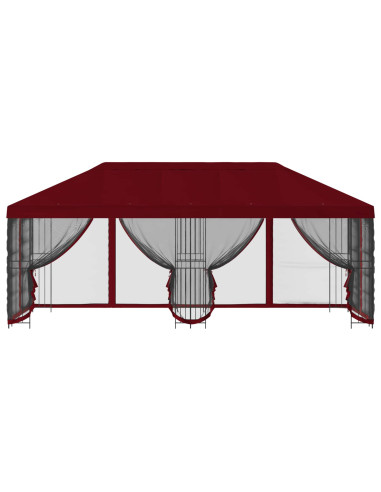 Gazebo con pareti laterali 6 x 3 m Borgogna