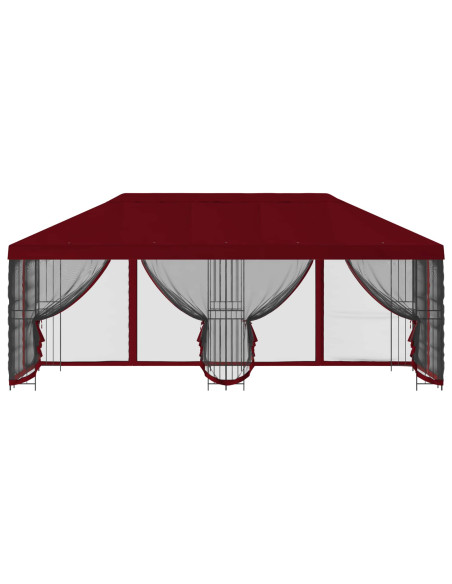 Gazebo con pareti laterali 6 x 3 m Borgogna