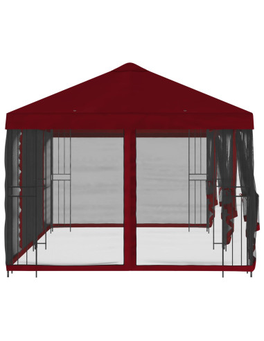 Gazebo con pareti laterali 6 x 3 m Borgogna