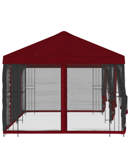 Gazebo con pareti laterali 6 x 3 m Borgogna