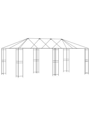 Struttura Gazebo 6 x 3 m Nero Acciaio