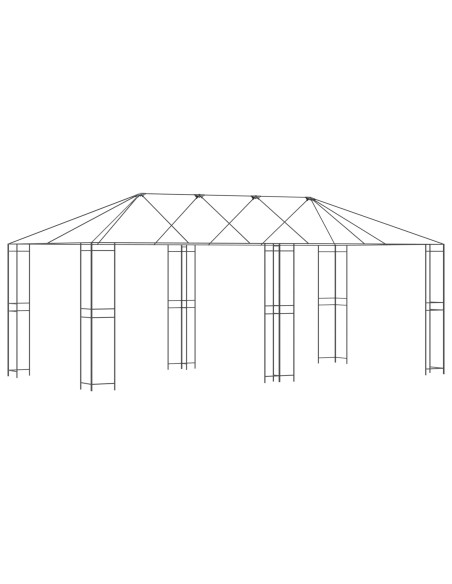 Struttura Gazebo 6 x 3 m Nero Acciaio