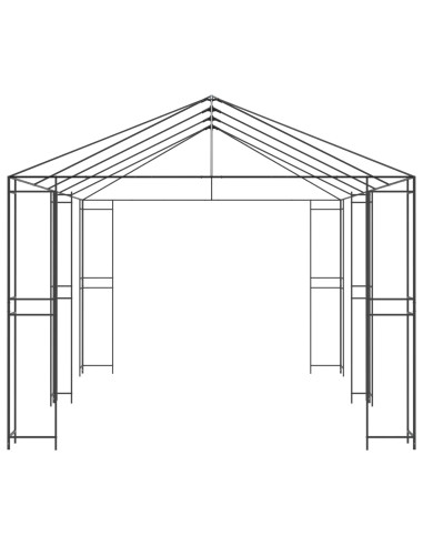 Struttura Gazebo 6 x 3 m Nero Acciaio