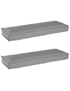 Set di Cuscini per Pallet 2 pcs Grigio 120 x 40 x 8 cm