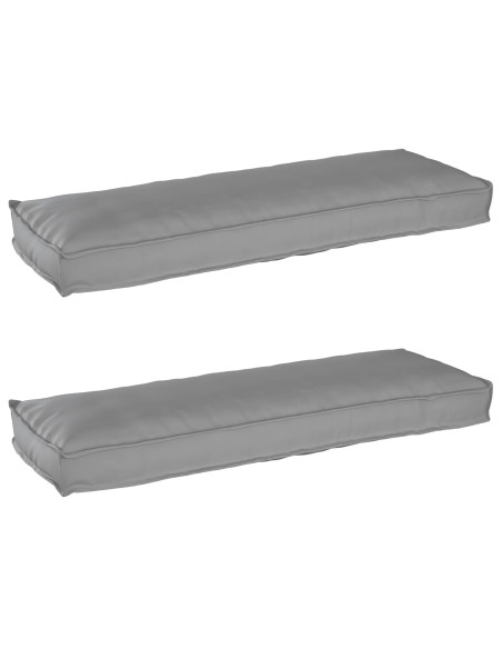 Set di Cuscini per Pallet 2 pcs Grigio 120 x 40 x 8 cm