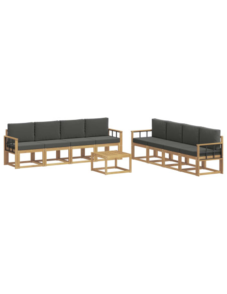 Set di divani da esterno con cuscino 9 pcs Bianco e Antracite