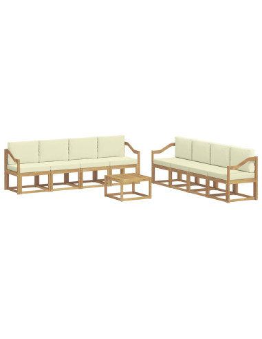 Set di divani da esterno con cuscino 9 pcs Bianco e Crema
