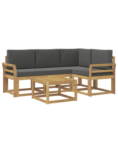 Set di divani da esterno con cuscino 5 pcs Bianco e Antracite