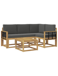 Set di divani da esterno con cuscino 5 pcs Bianco e Antracite 2