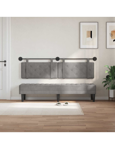 Testata appesa Grigio chiaro 170 x 55 x 5 cm Velluto