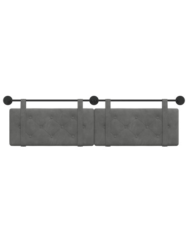 Testata appesa Grigio scuro 170 x 55 x 5 cm Velluto