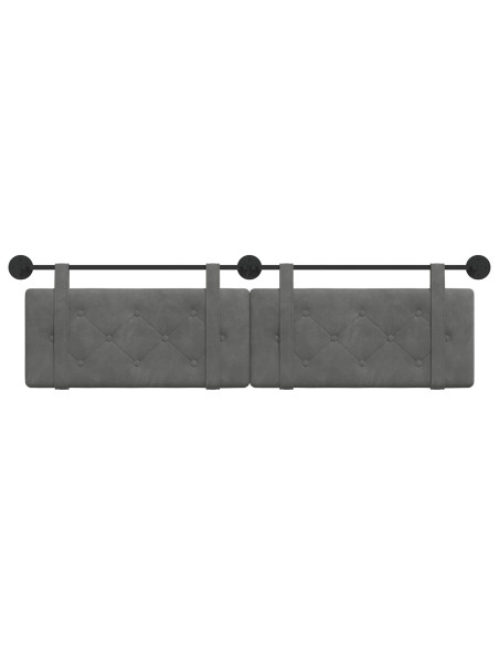 Testata appesa Grigio scuro 170 x 55 x 5 cm Velluto