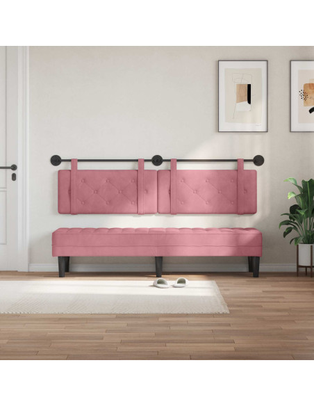 Testata appesa Montaggio a parete Rosa 170 x 55 x 5 cm Velluto