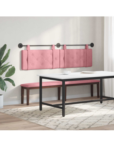 Testata appesa Montaggio a parete Rosa 170 x 55 x 5 cm Velluto