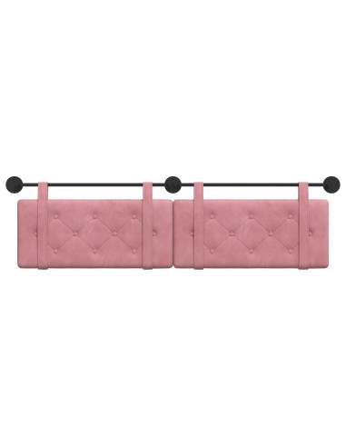Testata appesa Montaggio a parete Rosa 170 x 55 x 5 cm Velluto
