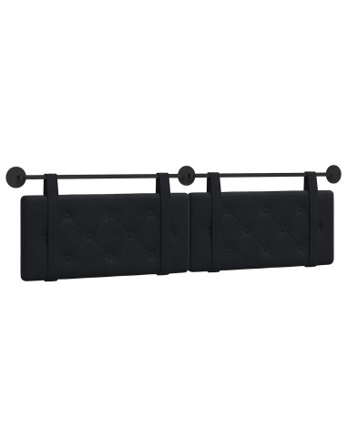 Testata appesa Montaggio a parete Nero 170 x 55 x 5 cm Velluto