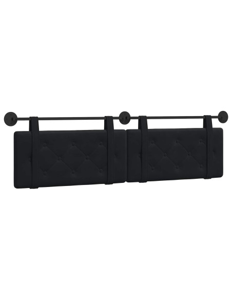 Testata appesa Montaggio a parete Nero 170 x 55 x 5 cm Velluto