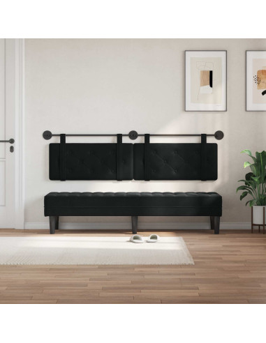Testata appesa Montaggio a parete Nero 170 x 55 x 5 cm Velluto