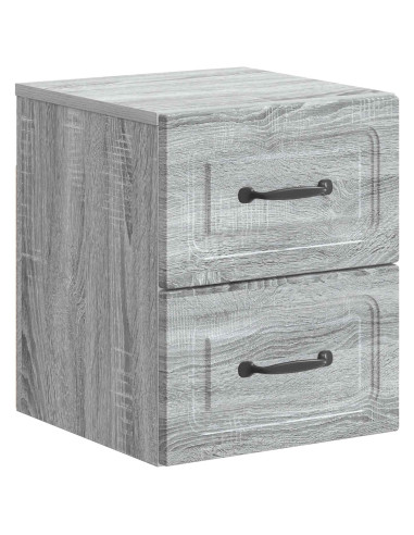 Mobiletto da notte a muro 2 pcs Grigio Sonoma 34,5 x 33 x 40 cm
