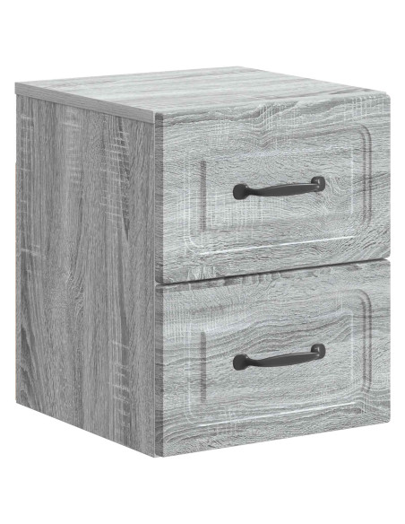 Mobiletto da notte a muro 2 pcs Grigio Sonoma 34,5 x 33 x 40 cm