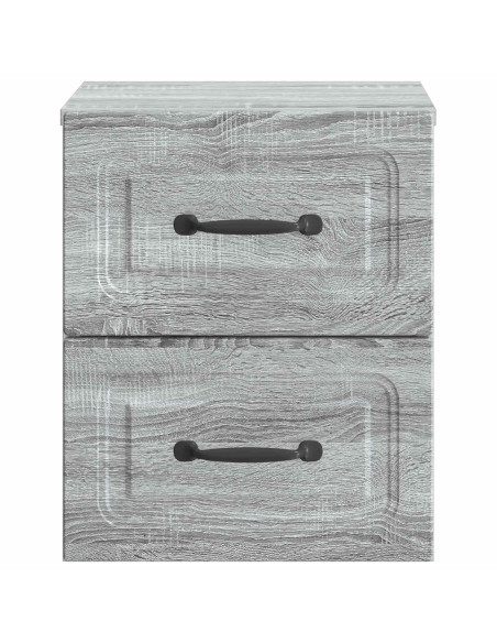 Mobiletto da notte a muro 2 pcs Grigio Sonoma 34,5 x 33 x 40 cm