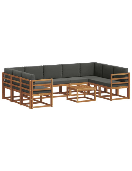 Set di divani da esterno 10 pcs Naturale e Antracite
