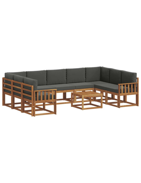 Set di divani da esterno 10 pcs Naturale e Antracite