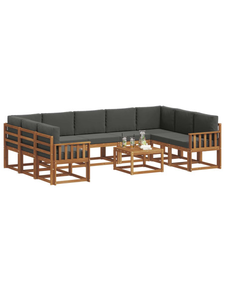 Set di divani da esterno 10 pcs Naturale e Antracite