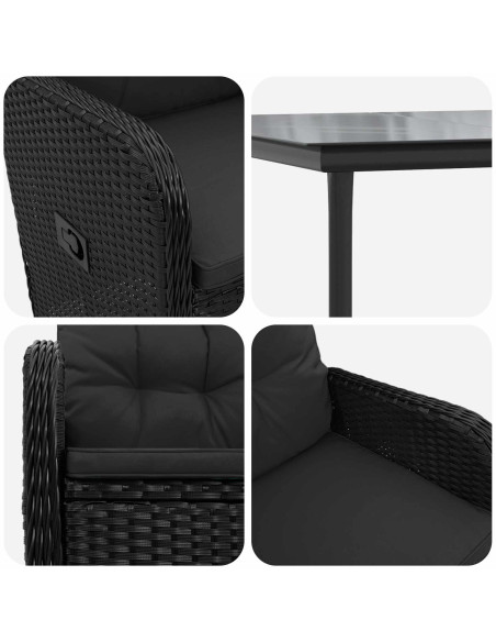 Set Tavolo da Salotto con cuscino con cuscino 5 pcs
