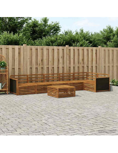 Set di divani da esterno 7 pcs Naturale 79 x 79 x 37 cm