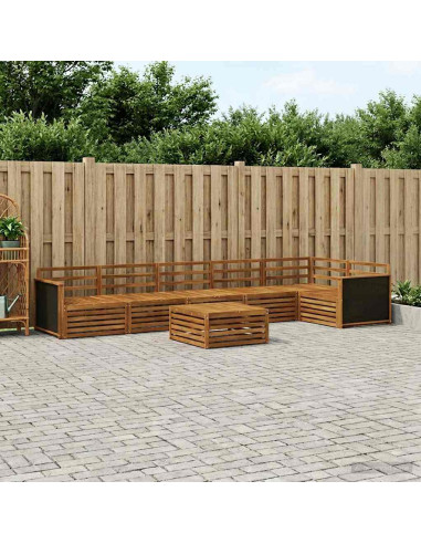 Set di divani da esterno 7 pcs Naturale 79 x 79 x 37 cm