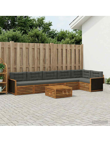 Set di divani da esterno 7 pcs Naturale e Antracite