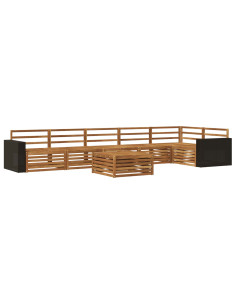 Set di divani da esterno 7 pcs Naturale 79 x 79 x 37 cm