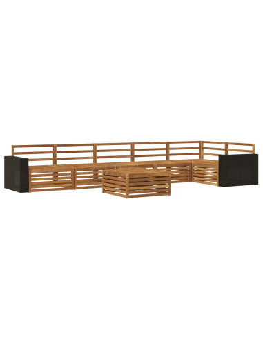 Set di divani da esterno 7 pcs Naturale 79 x 79 x 37 cm