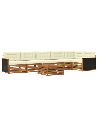 Set di divani da esterno 7 pcs Naturale e Crema 79 x 79 x 37 cm
