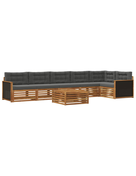 Set di divani da esterno 7 pcs Naturale e Antracite