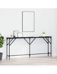 Tavolo consolle Rovere nero 180 x 23 x 75 cm
