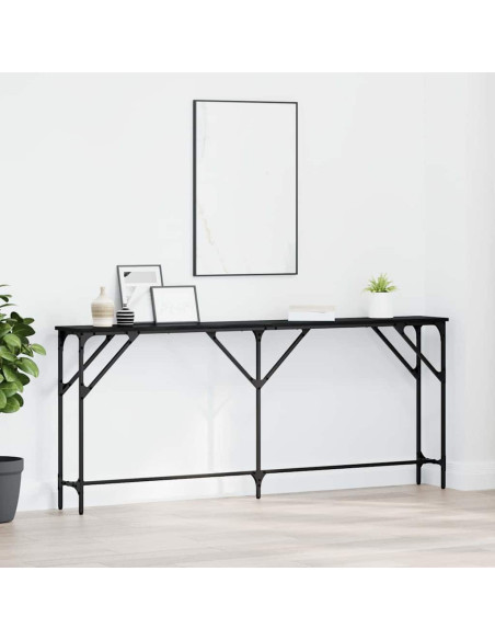 Tavolo consolle Rovere nero 180 x 23 x 75 cm