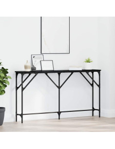 Tavolo consolle Rovere nero 140 x 23 x 75 cm