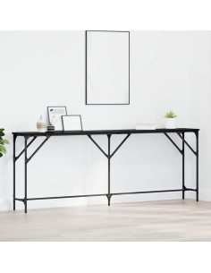 Tavolo consolle Rovere nero 200 x 29 x 75 cm