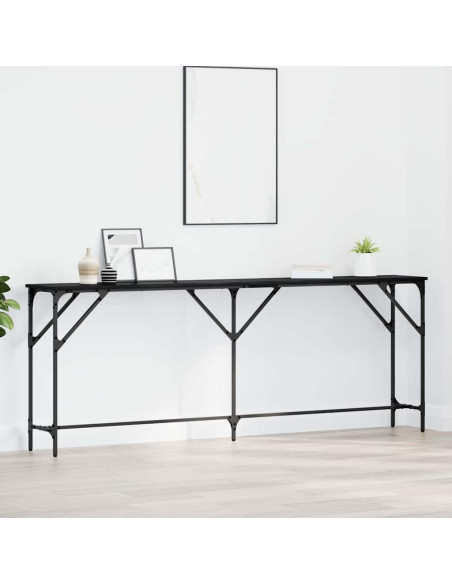 Tavolo consolle Rovere nero 200 x 29 x 75 cm