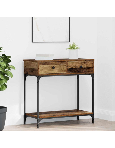 Tavolo consolle con cassetto Legno vecchio 75 x 34.5 x 75 cm