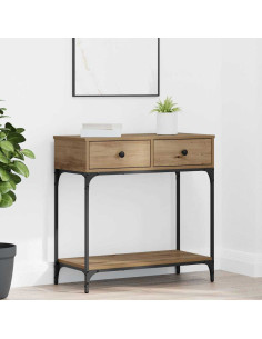 Tavolo consolle rovere artigianale 75 x 34.5 x 75 cm