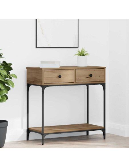 Tavolo consolle rovere artigianale 75 x 34.5 x 75 cm