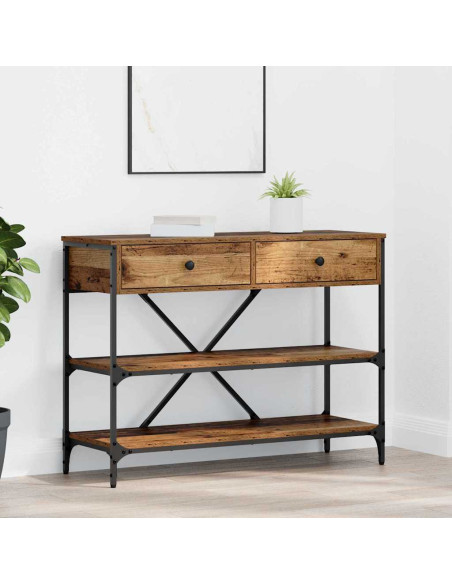 Tavolo consolle con cassetto Marrone 100 x 34,5 x 75 cm legno