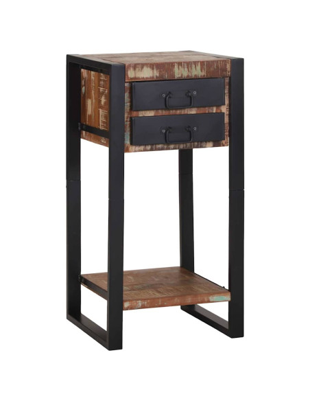 Tavolino Multicolore 40 x 40 x 80 cm Legno Recuperato Massello