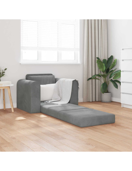 Divano letto Grigio scuro 98 x 71 x 83 cm Velluto