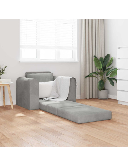 Divano letto Grigio chiaro 98 x 71 x 83 cm Velluto